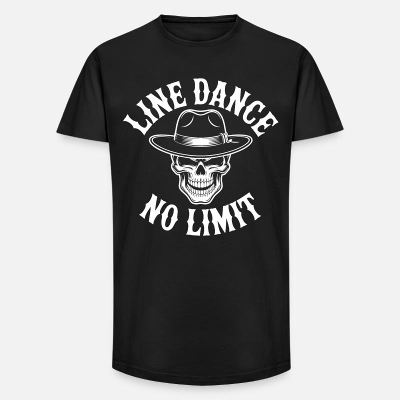 Line Dance Skull No Limit - Long Fit Männer T-Shirt - Schwarz