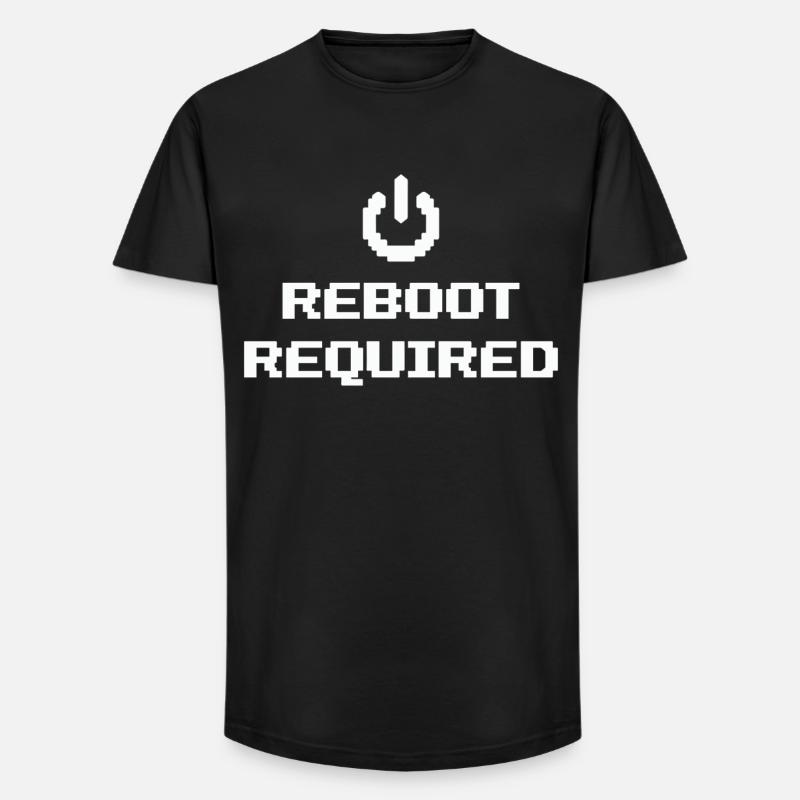 REBOOT REQUIRED Neustart Erforderlich - Long Fit Männer T-Shirt - Schwarz