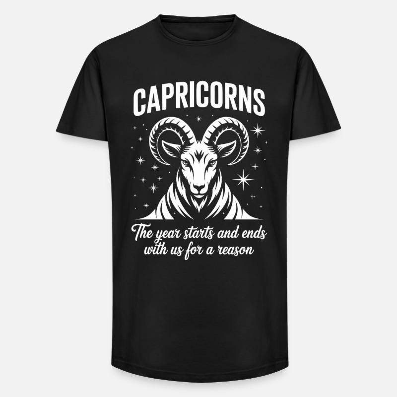 Steinbock Sternzeichen - Long Fit Männer T-Shirt - Schwarz