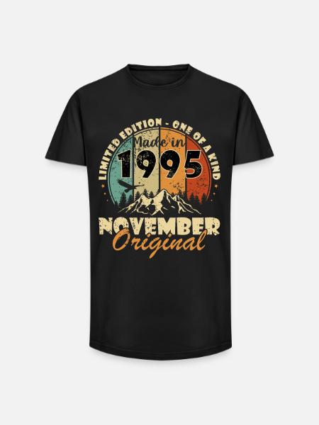 november 1995 birthday november 1995 - Long Fit Men's T-Shirt - black