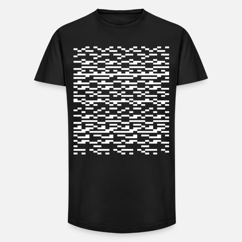 Glitch Grid Monochrome Pattern - Long Fit Men's T-Shirt - black