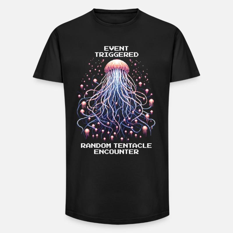 Event Triggered: Random Tentacles | Jellyfish - Long Fit Men's T-Shirt - black