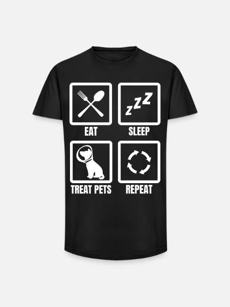 Eat Sleep Treat Pets Repeat - Long Fit Men's T-Shirt - black