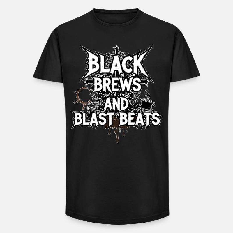 Black Brews and Blast Beats - Long Fit Männer T-Shirt - Schwarz