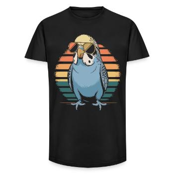 Bunter Wellensittich - Long Fit Männer T-Shirt - Schwarz - Vorne - AI Model Male 185 light (185cm)