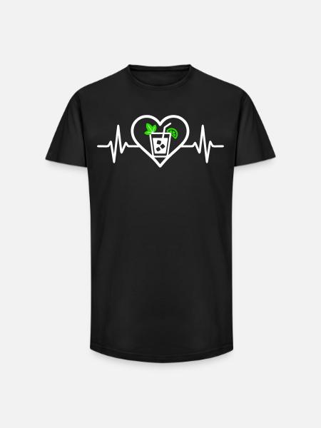 Mojito Herz Aperitif Cocktail - Long Fit Männer T-Shirt - Schwarz
