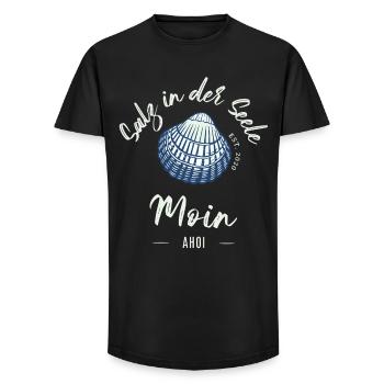 Salt in the Soul | Hello - Long Fit Men's T-Shirt - black - Front - AI Model Male 185 light (185cm)