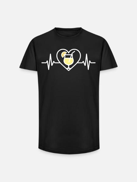 Piña Colada Heart Tropical Cocktail - Long Fit Men's T-Shirt - black