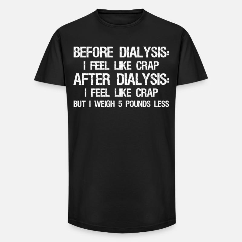 Före dialys och efter dialys en dialys - T-shirt herr med lång passform - svart