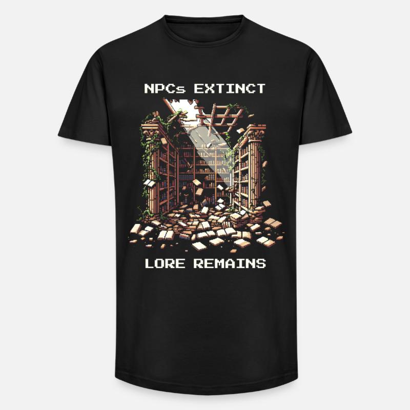Les PNJ disparus, l’histoire reste | Post-apocalyptique - T-shirt coupe longue homme - noir
