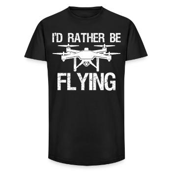 I'd rather be flying - Long Fit Men's T-Shirt - black - Front - AI Model Male 185 light (185cm)