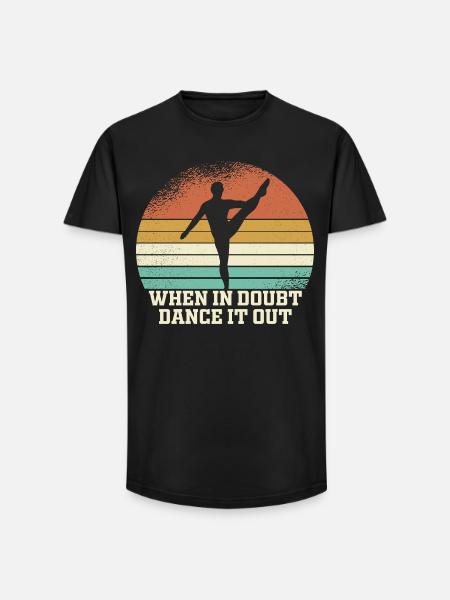 Dance of Doubt Retro Sunset - Long Fit Men's T-Shirt - black