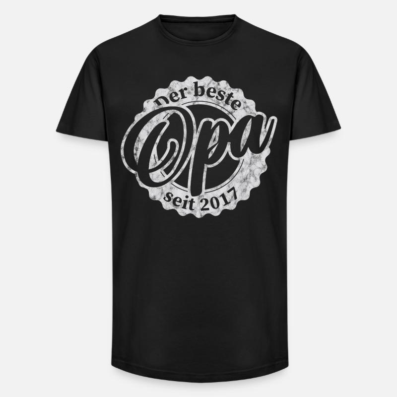 Der Beste Opa seit 2017 - Long Fit Männer T-Shirt - Schwarz