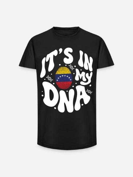 Venezuelan DNA Venezuela Flag Hispanic - Long Fit Men's T-Shirt - black