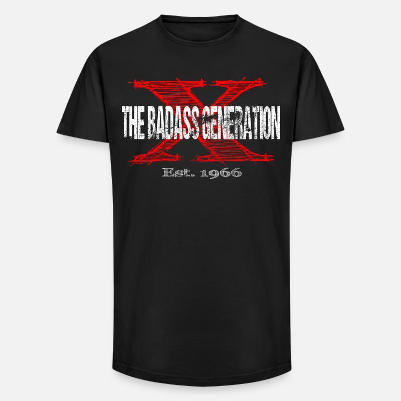Generation X 1966  Retro - Long Fit Männer T-Shirt - Schwarz