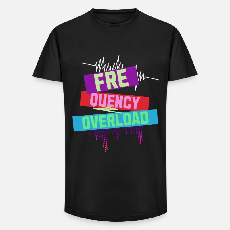 Frequency Overload Rave EDM - Long Fit Men's T-Shirt - black