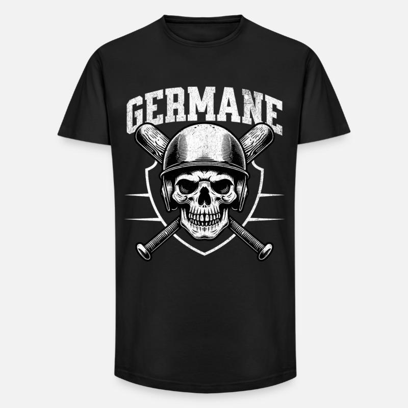 Schädel Krieger Helm Batten Germane - Long Fit Männer T-Shirt - Schwarz