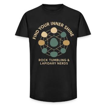 Finde Deinen Inneren Glanz: Rock Tumbling & - Long Fit Männer T-Shirt - Schwarz - Vorne - AI Model Male 185 light (185cm)