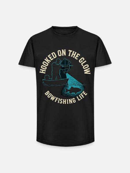 Hooked On The Glow Bowfishing Adventure - Long Fit Men's T-Shirt - black