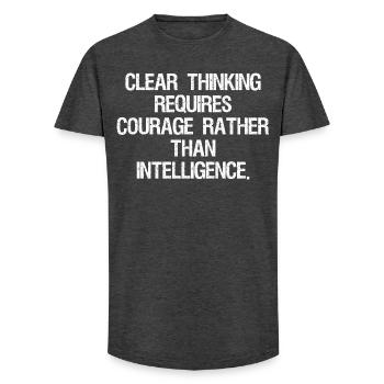 clear thinking requires courage rather than int - Long Fit Männer T-Shirt - Anthrazit - Vorne - AI Model Male 185 light (185cm)