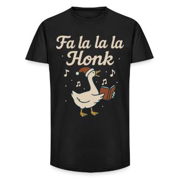 Oie de Noël Fa La La La Honk Vacances drôles - T-shirt coupe longue homme - noir - Devant - AI Model Male 185 light (185cm)