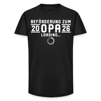 Promotion to Grandpa 2026 invites - Long Fit Men's T-Shirt - black - Front - AI Model Male 185 light (185cm)