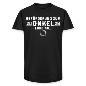 Promotion to Uncle 2026 invites - Long Fit Men's T-Shirt - black - Front - AI Model Male 185 light (185cm)