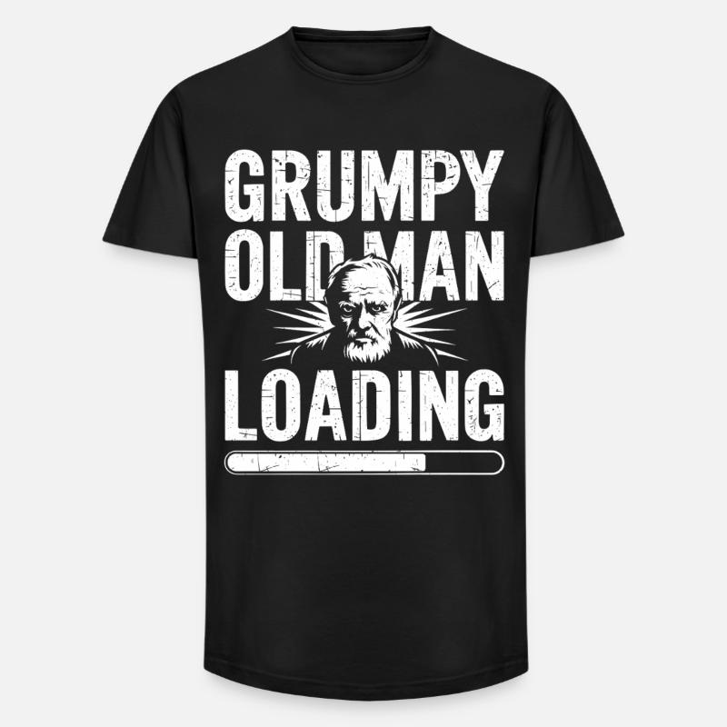 GrumpyOldMan Loading Bar - Long Fit Men's T-Shirt - black