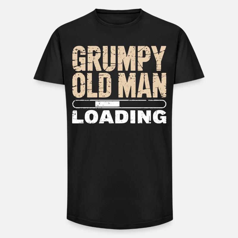 Grumpy Old Man Loading - Long Fit Men's T-Shirt - black