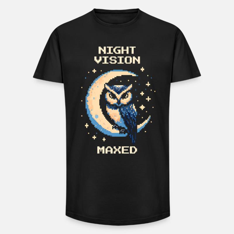Nachtvision: auf Max | Eule Stealth - Long Fit Männer T-Shirt - Schwarz