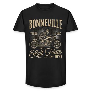Bonneville Salt Flats Motorrad Geburtstag 1971 - Long Fit Männer T-Shirt - Schwarz - Vorne - AI Model Male 185 light (185cm)
