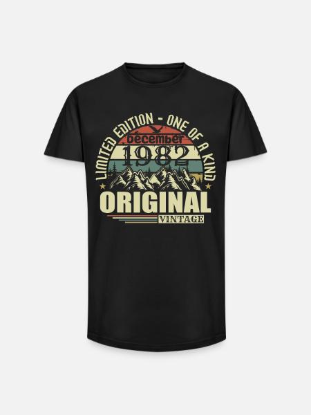 December 1982 December Anniversary December 1982 - Long Fit Men's T-Shirt - black