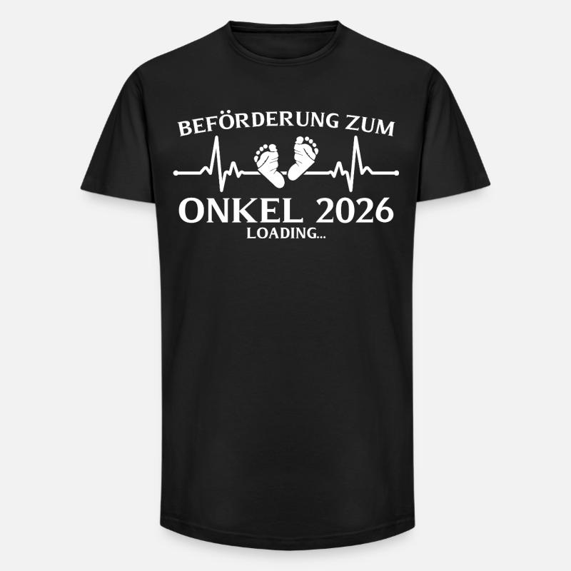 Onkel 2026 loading Schwangerschaftsankündigung - Long Fit Männer T-Shirt - Schwarz
