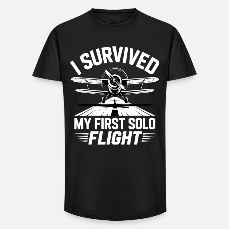 First Flight Airplane Flight - Long Fit Men's T-Shirt - black