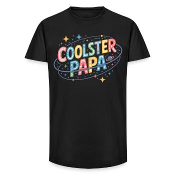 Coolest Papa Space Design - Long Fit Men's T-Shirt - black - Front - AI Model Male 185 light (185cm)