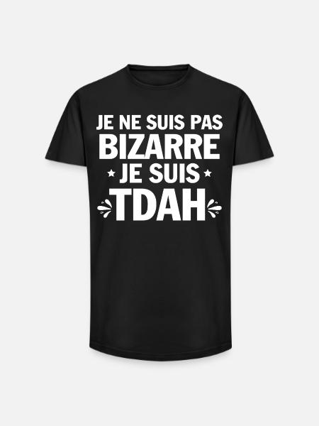 Je suis TDAH Humour et Hyperactivité - T-shirt coupe longue homme - noir
