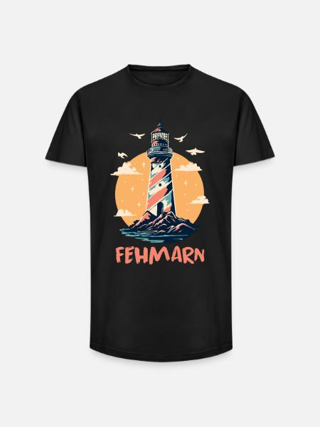 Baltic Sea Holiday FEHMARN Lighthouse Fun - Long Fit Men's T-Shirt - black
