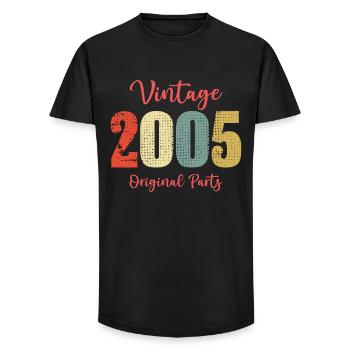 Vintage 2005 Original Part Anniversary Gift - Long Fit Men's T-Shirt - black - Front - AI Model Male 185 light (185cm)