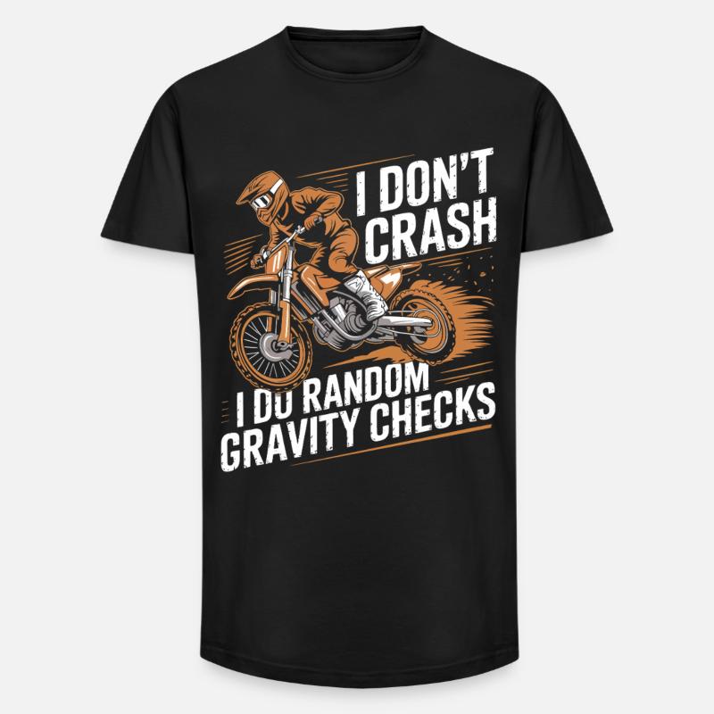 Slumpmässiga gravitationskontroller motocross - T-shirt herr med lång passform - svart