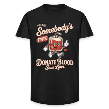Blood Donors You Are Somebodys Type Donate Blood - Long Fit Men's T-Shirt - black - Front - AI Model Male 185 light (185cm)