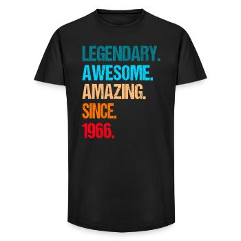 60th Birthday Vintage 1966 - Long Fit Men's T-Shirt - black - Front - AI Model Male 185 light (185cm)