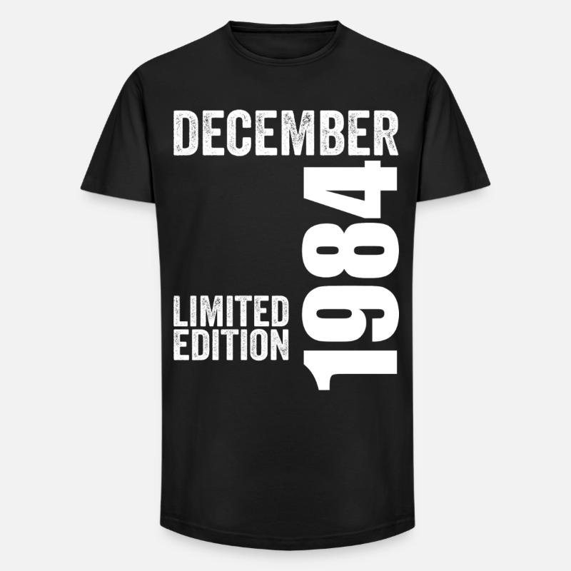 Retro bursdagsgave - desember 1984 - T-skjorte herre med lang passform - svart