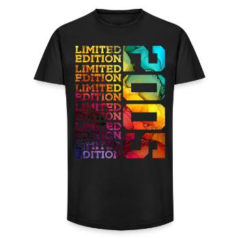ÉDITION LIMITÉE 2005 21 ANS 21E ANNIVERSAIRE - T-shirt coupe longue homme - noir - Devant - AI Model Male 185 light (185cm)