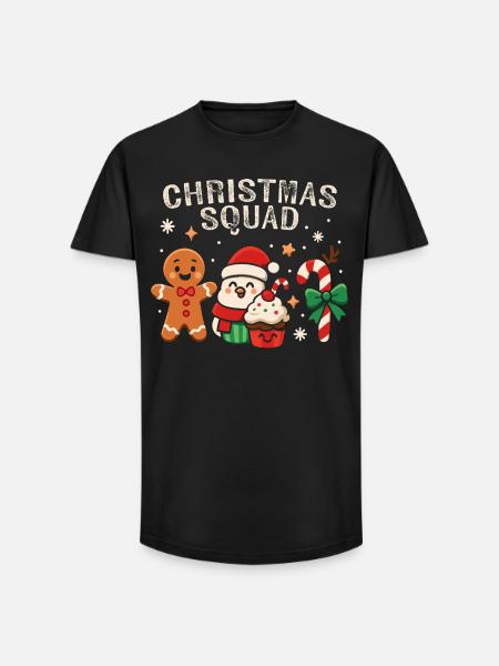 Escouade de Noël - Funny Candy - T-shirt coupe longue homme - noir