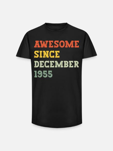 1955 December Birthday Gift - Long Fit Men's T-Shirt - black