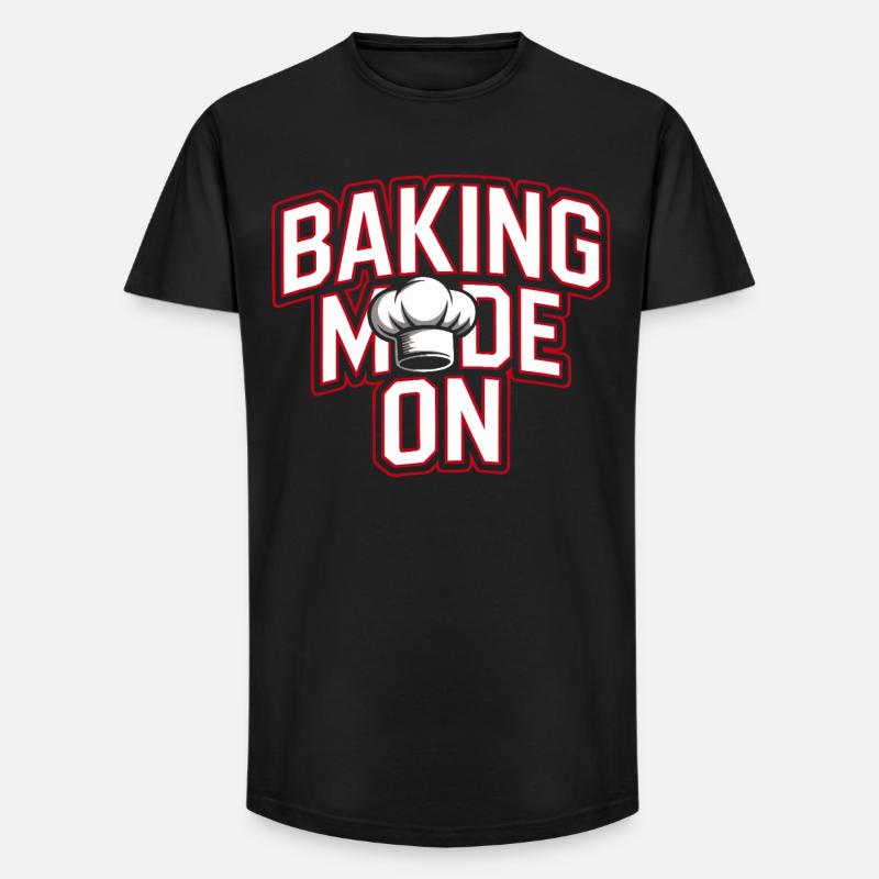 Baking Mode - Chef's Hat Design - Long Fit Men's T-Shirt - black