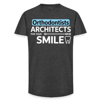Kieferorthopäden Architekten für Ihre Lächelnbekleidung - Long Fit Männer T-Shirt - Anthrazit - Vorne - AI Model Male 185 light (185cm)