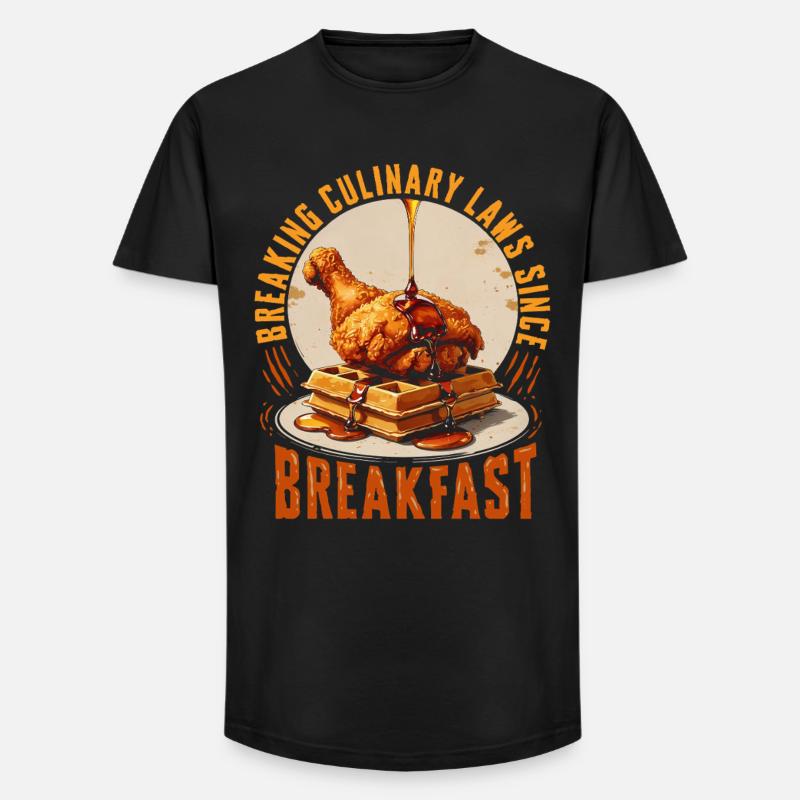 Hähnchen Mit Waffeln Breaking Culinary Laws - Long Fit Männer T-Shirt - Schwarz