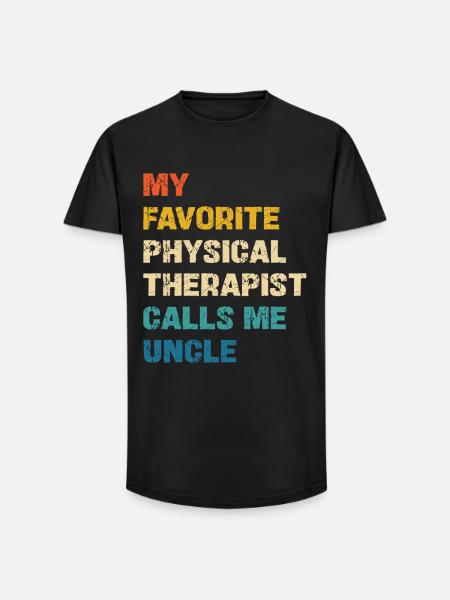 Mon physiothérapeute préféré m’appelle mon oncle - T-shirt coupe longue homme - noir