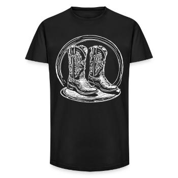 Western Boots Silhouette - Long Fit Men's T-Shirt - black - Front - AI Model Male 185 light (185cm)